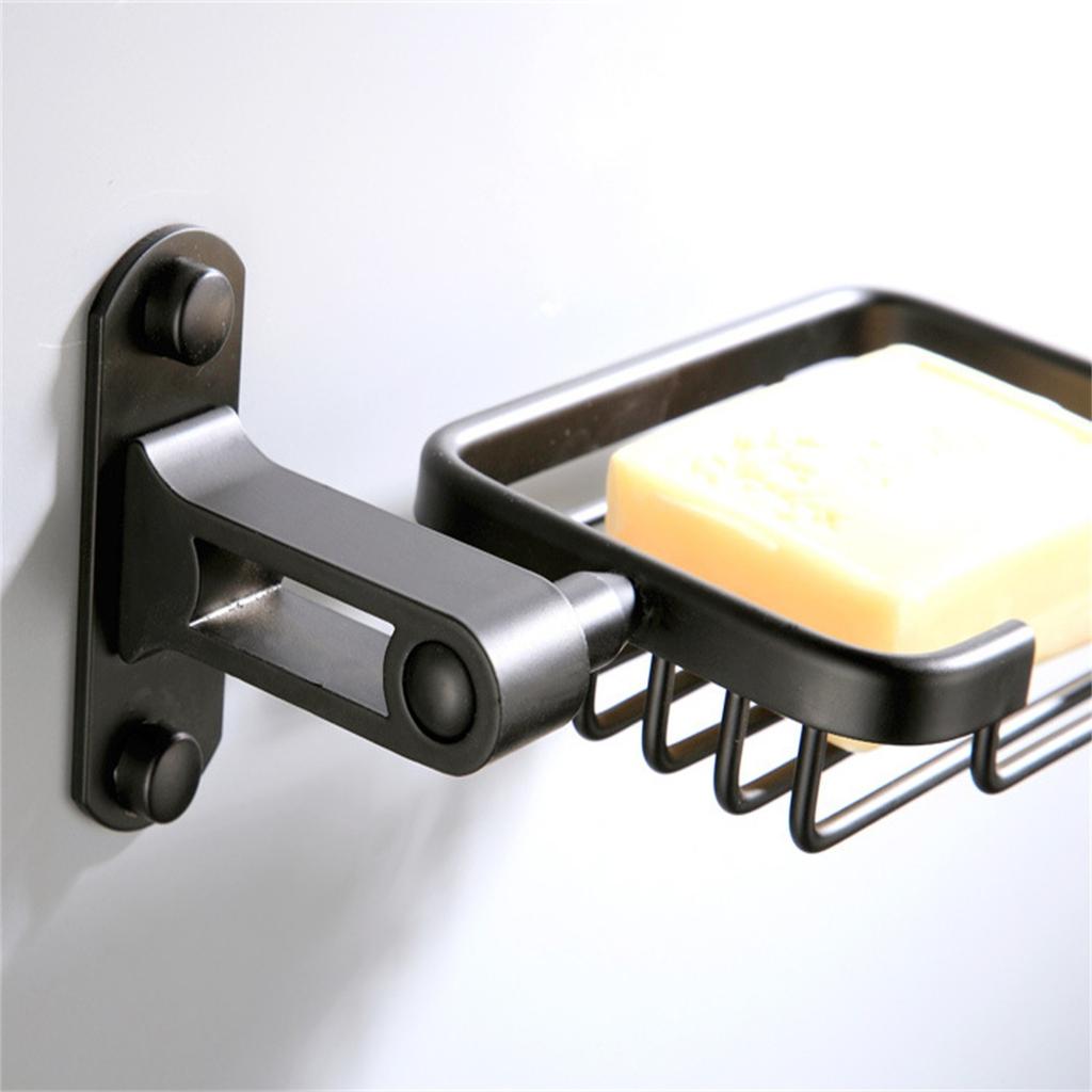 Sanitary Ware Bathroom Wall Hanging Kitchen And Bathroom Hardware Soap Net Soap Rack Space Aluminum Black