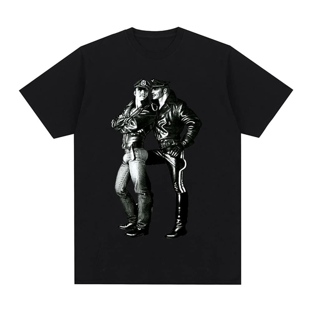Tom of Finland Leder Herren Schwarz T-Shirt