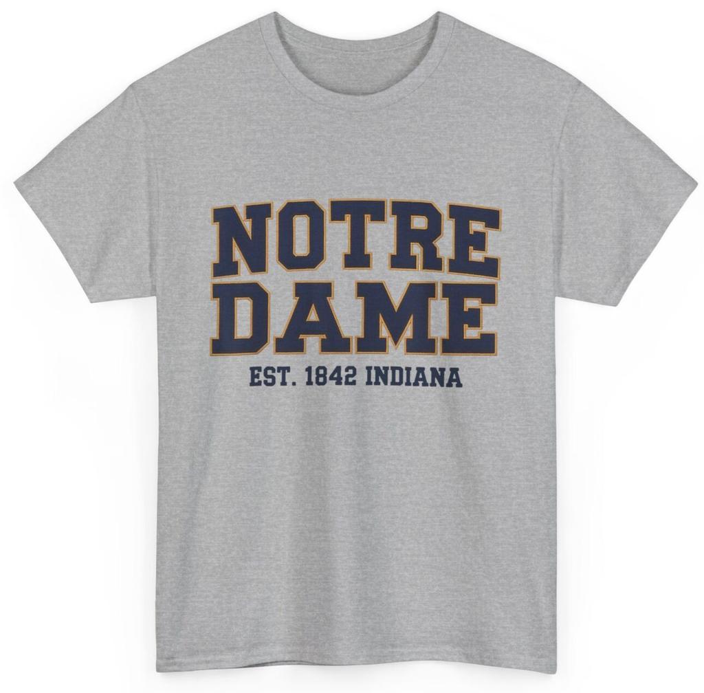 Notre Dame Indiana Est. 1842 Vintage Pride Apparel T-shirt