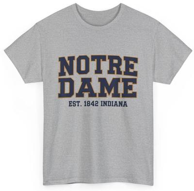 Notre Dame Indiana Est. 1842 Vintage Pride Apparel T-shirt
