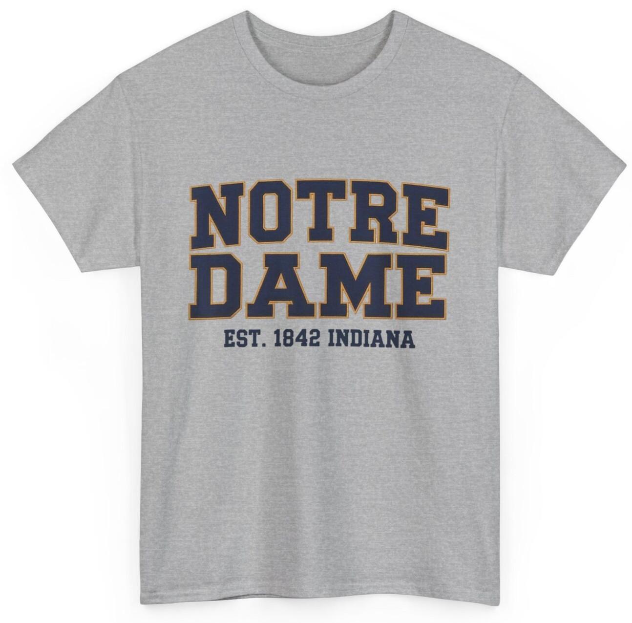 Notre Dame Indiana Est. 1842 Vintage Pride Apparel T-shirt XL