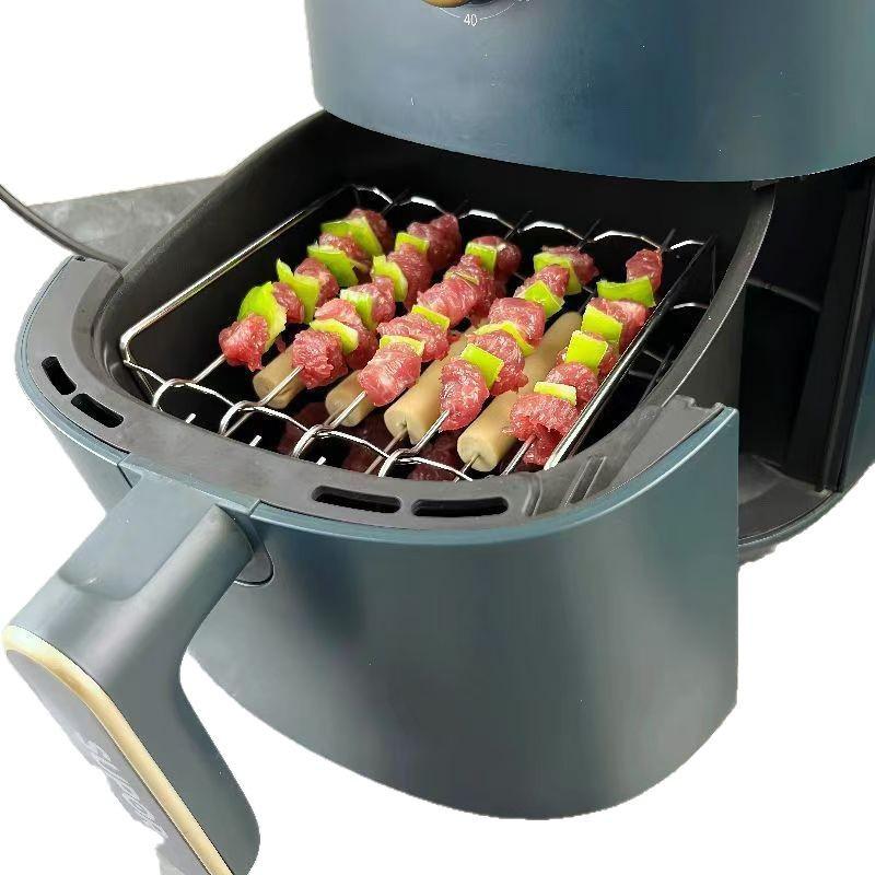 Stainless Steel 3-Layer Air Fryer Grill, Skewer, Roasting & Steaming Rack