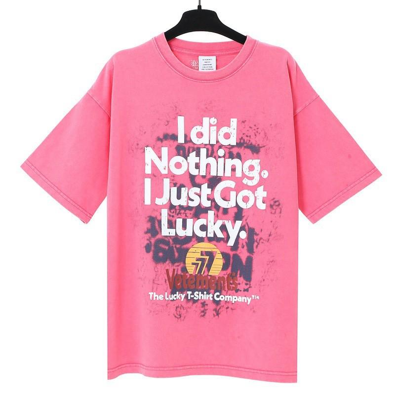 Unisex Oversized Cotton T-Shirt With Bold Letter Print Vintage Washed Loose Fit Casual Tee