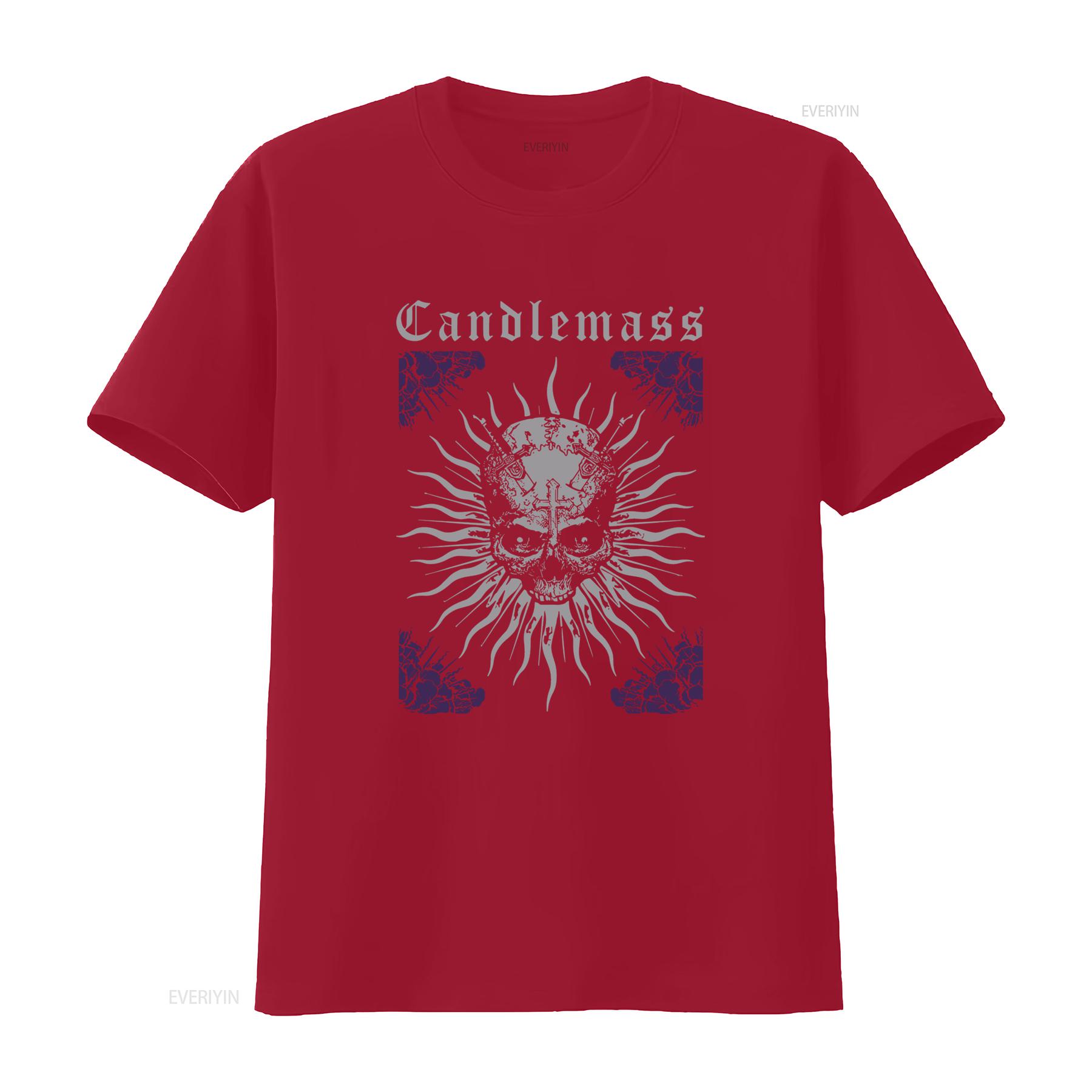 Candlemass Skull Print T Shirt Mens  Cotton Black S 5XL K3059 vintage Washed fashion Slightly Stylish Casual designer clothes S