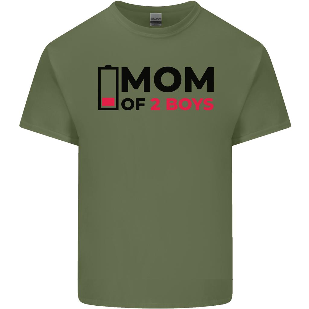 Mom of Two Boys Funny Mothers Day Unisexs Light Cotton TShirt