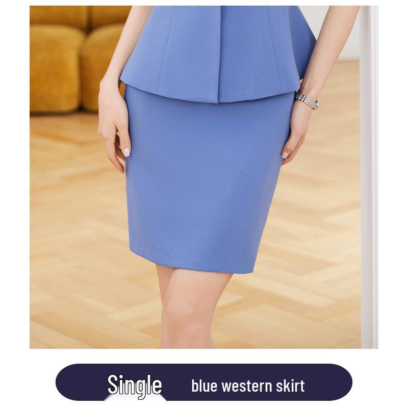 Women's Short Sleeve Black Blazer & Skirt Suit Set - Summer 2024 High-End Professional Workwear