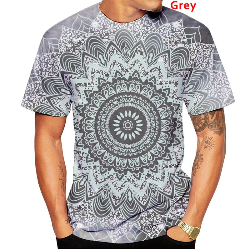 New Harajuku 3D Print Persia And India Paisley Pattern T Shirt For Men Hinduism Spiritual S