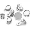 10 Stück/Los Edelstahl Ohrclip Basis Runde Leere Cabochon Schale Passend für 8-14mm Ohrclips Für DIY Schmuckherstellung Zubehör