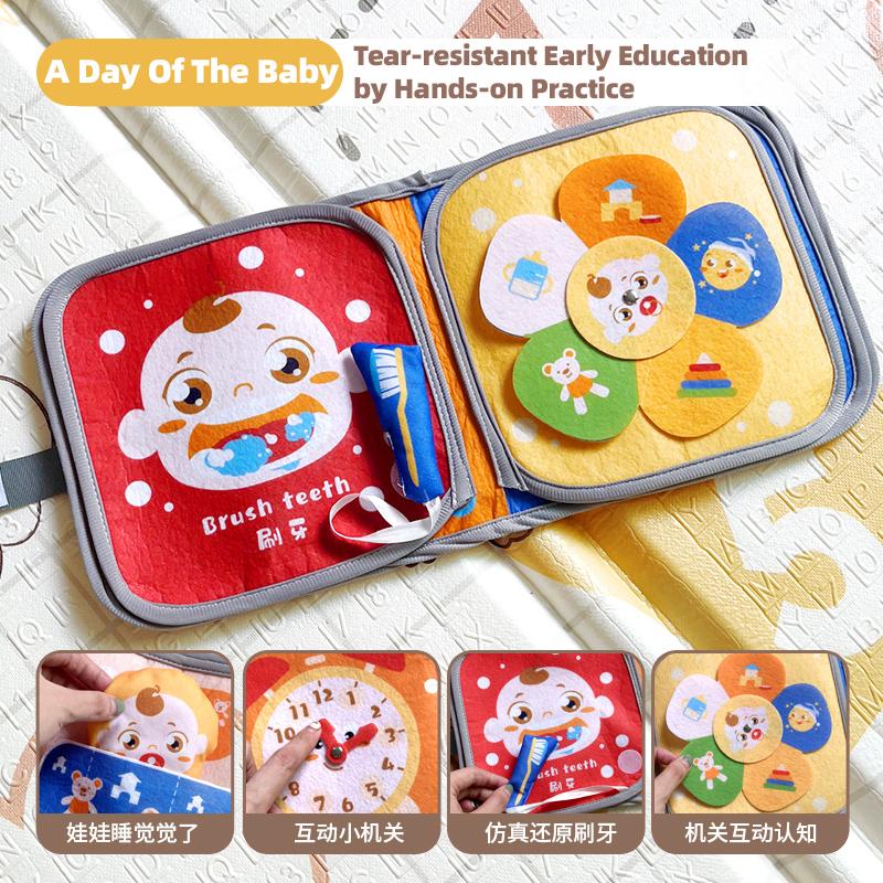 Baby Cloth Book Early Education Tear Not Broken Can Chew Three-dimensional Velcro Tear Book Cognitive Educational Toys for Baby