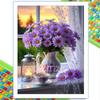 Window View Flower Diamond Painting 5D Full Drill Lily Rose Peony Bouquet DIY Rhinestone Embroidery Mosaic Art Home Decor Gift