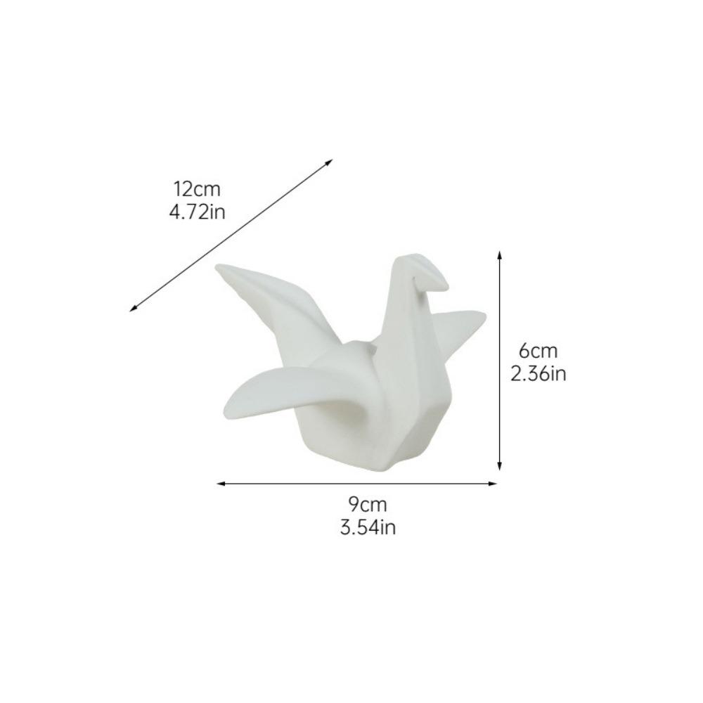Gold Accent Origami Bird Statue Geometric Design Geometric Crane Sculpture Mantel Display белый