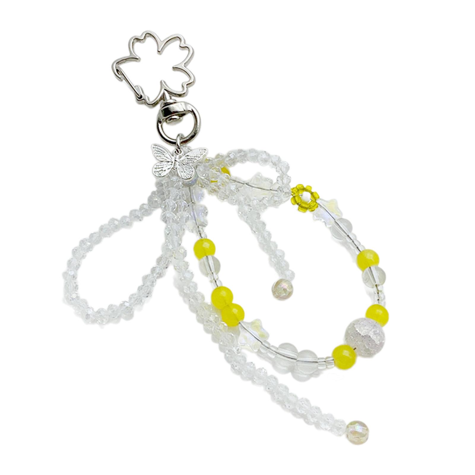 

Универсальный брелок-подвеска в виде звезды, изящный бисерный хрустальный брелок, элегантный брелок-звезда в виде банта для повседневного использования жёлтый