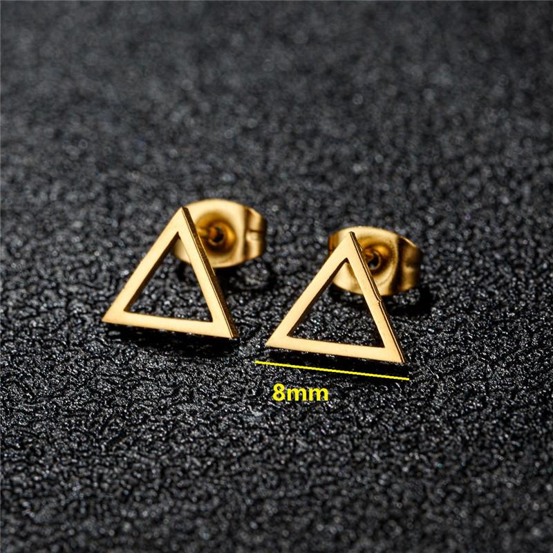 Stainless Steel Geometric Stud Earrings for Women Minimalist Circle Triangle Star Ear Studs Horseshoe U Shaped Earings oorbellen