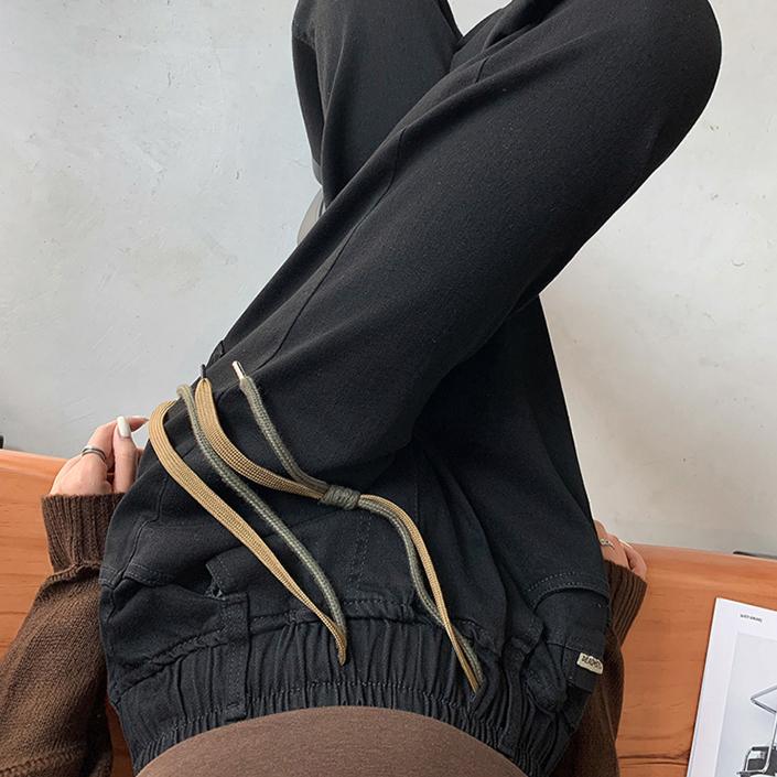 DIMANAF 2024 Autumn Women Jeans Pants Belt High Waist Elastic Buttons Basic Trousers Long Pants