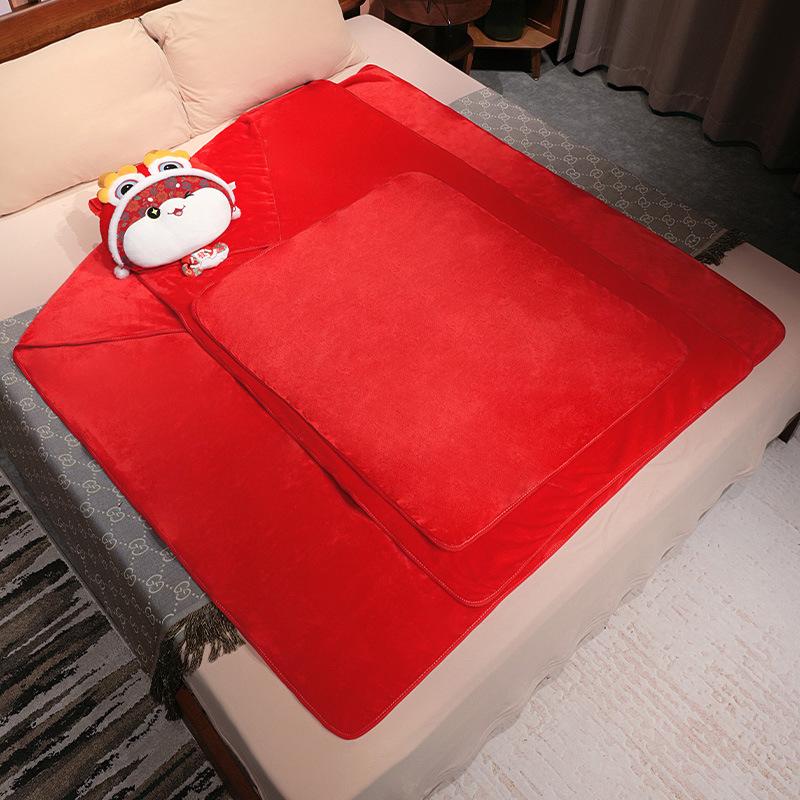Year of The Snake Pillow Blanket All-in-one Doll Doll National Fashion Lion Awakening Sofa Pillow Quilt Second Use Autumn and Winter Car Cushion