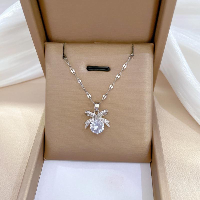 Collier à la mode pour femmes, en cuivre, Micro incrusté, en acier, Simple, maille rouge, chaîne de collier exquise