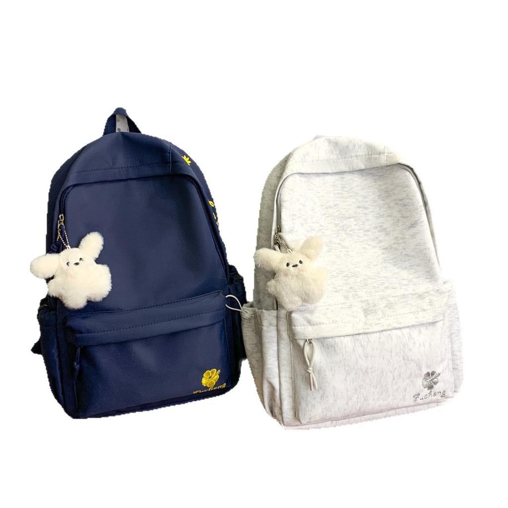 Schoolbag embroidered letters Korean version versatile casual simple backpack niche design sense backpack large capacity schoolbag high value