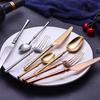 4Pcs High Quality Cutlery Set Elegant Stainless Steel Dinnerware Knife Fork Spoon Tableware Set Luxury Silverware Flatware Set