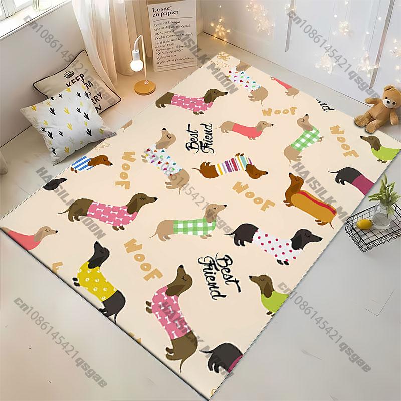 Lindos perros salchicha con disfraces alfombra Yoga sala de estar decoración de habitación alfombra para gatear niños felpudo alfombra de área alfombra de juegos