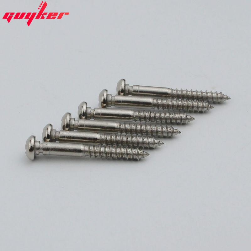 6 Pcs Electric Guitar Bridge Saddles Tremolo System Bridge Tailpiece Mounting Fixed Screws With Notch Guitar Accessories