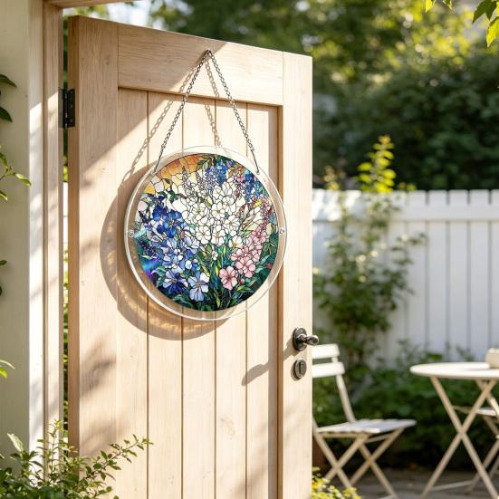 Acrylic Puzzle Suncatcher, Stained Glass Window Hanging Ornaments, DIY Jigsaw Puzzle Sun Catcher Kit for Home, Garden Decor, Gift for Women,