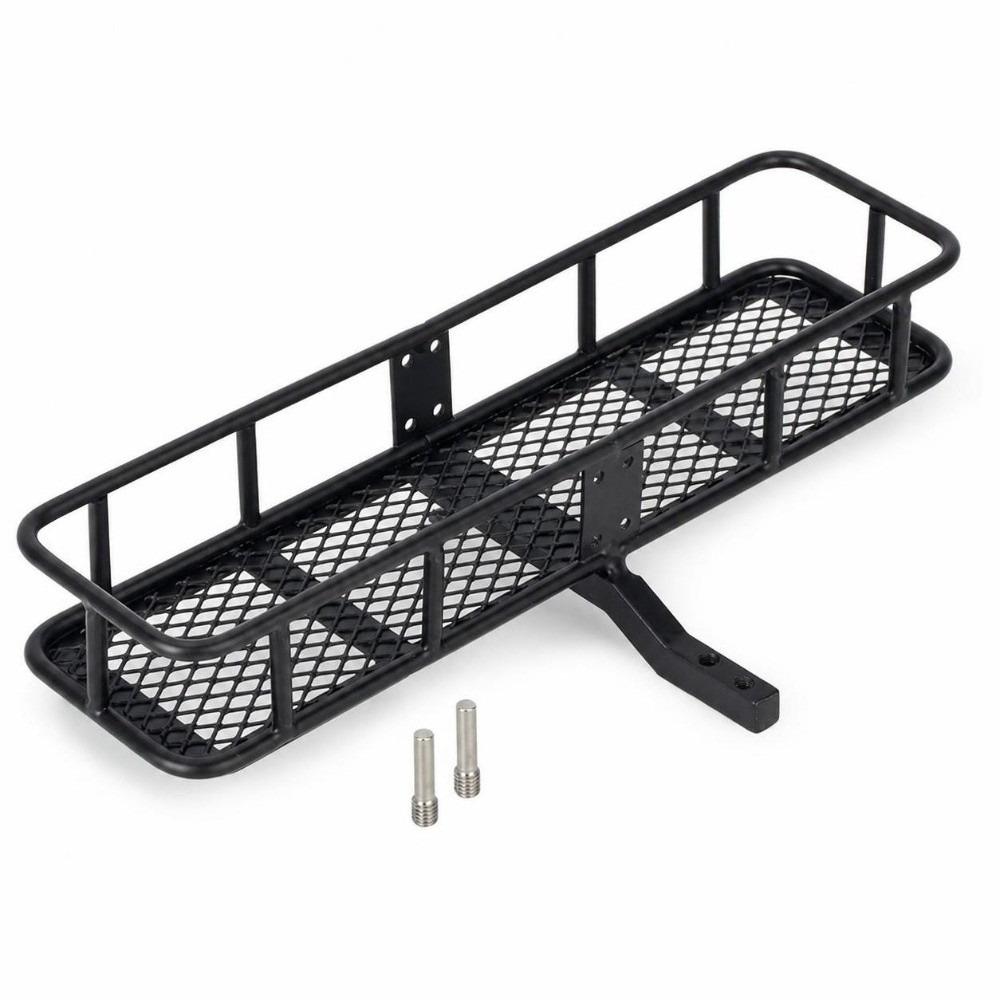Black Spare Tire Mount Rear Carrier Impact Proof Luggage Basket for 1/10 RC Crawler