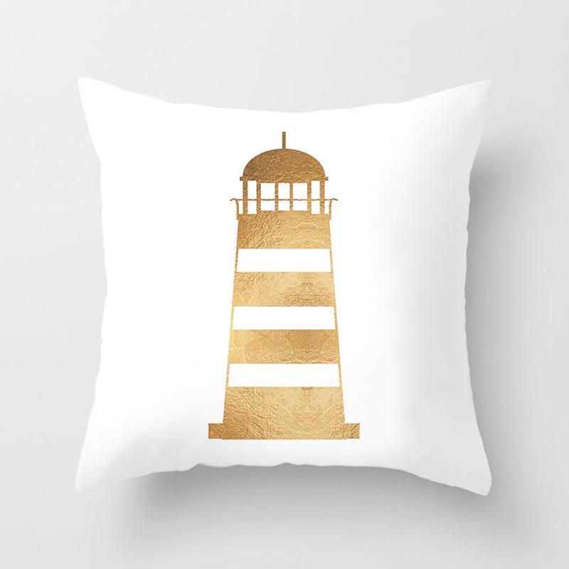 Sofa Pillow Cover, Cushion Cover, Nordic Home Textile Fabrics, Simple Golden Digital Printing