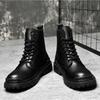 Mode Mode Bottes Homme Automne Hiver Bottes Homme Cuir Véritable Chaussures Décontractées Pour Homme Bottes de Moto Rétro Grande Taille 38-48