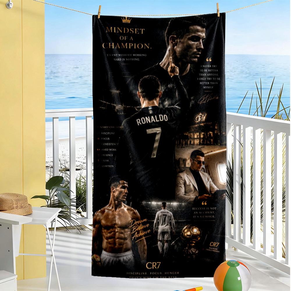 Ronaldo's Real Madrid Legacy Beach Towel Quick-Dry Soft Microfiber Comfortable Lightweight Suitable for Swimming, Gym, Camping, Yoga Vacation