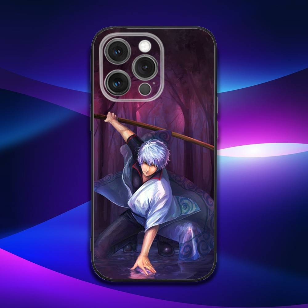 Anime G-GinTama Handyhülle Für iPhone 16e,16,15,14,13,12,11,Pro,X,XS,Max,XR,Plus,Mini Weiche Schwarze Hülle