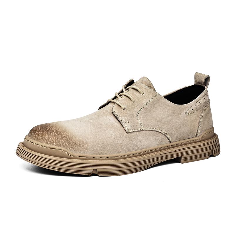 Retro British Style Men's Pigskin Leather Casual Shoes