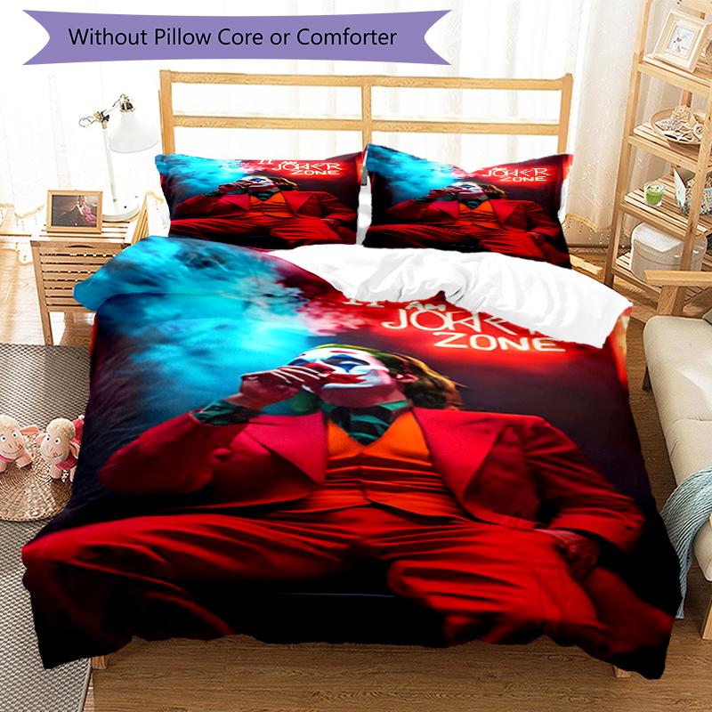 3pcs Joker Character Pattern Bedding Set Duvet Cover Set Includes Duvet Cover &pillowcases, Perfect All Season Bedroom Decoration & Gift