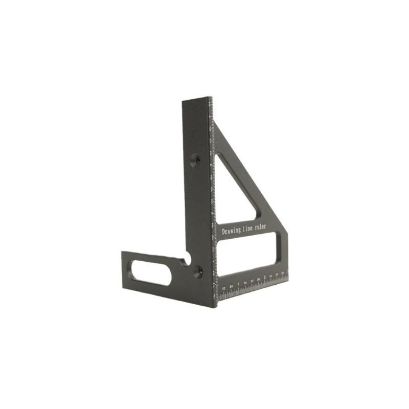 1 PZ Righello Multifunzione per Falegnameria 45° Lega di Alluminio Scala di Disegno Triangolo Misura Angolo Retto 90° Tracciatore di Centro