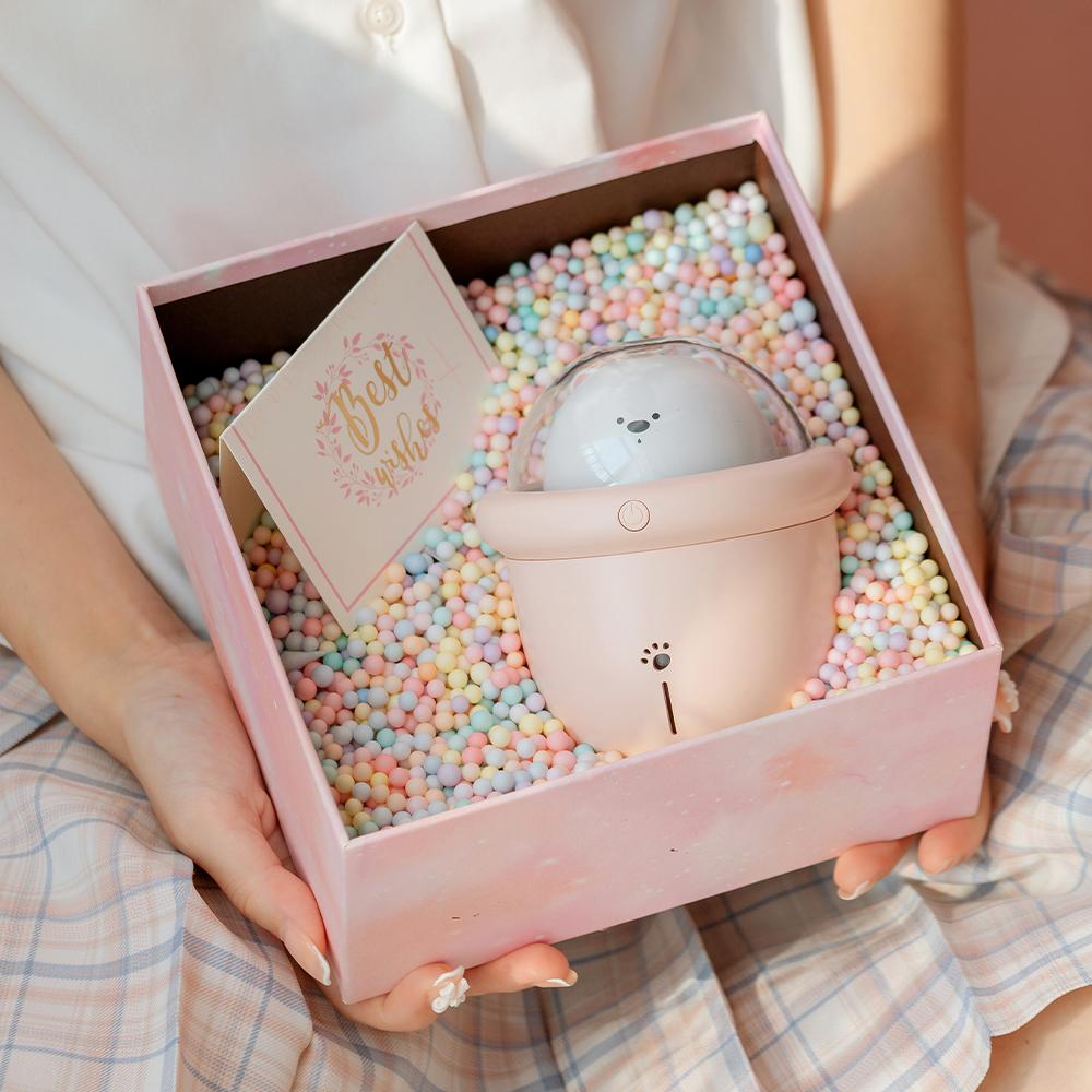 Lovely Space Bear zvlhčovač vzduchu USB Ultrasonic Cool Mist Maker Fogger with LED Light 200ml Mini Car USB Aroma difuzér