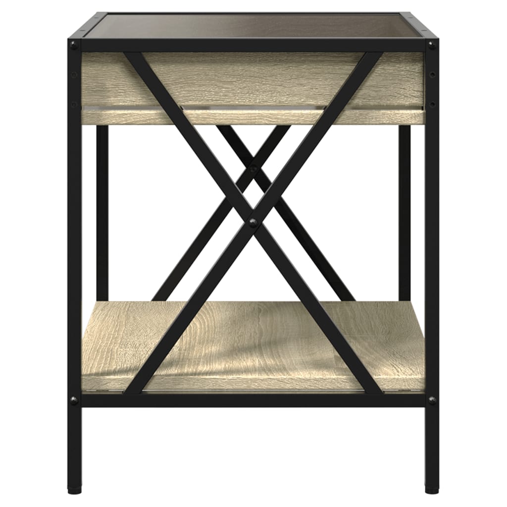 Nightstand with Infinity LED Sonoma Oak 40 X 40 X 49 Cm
