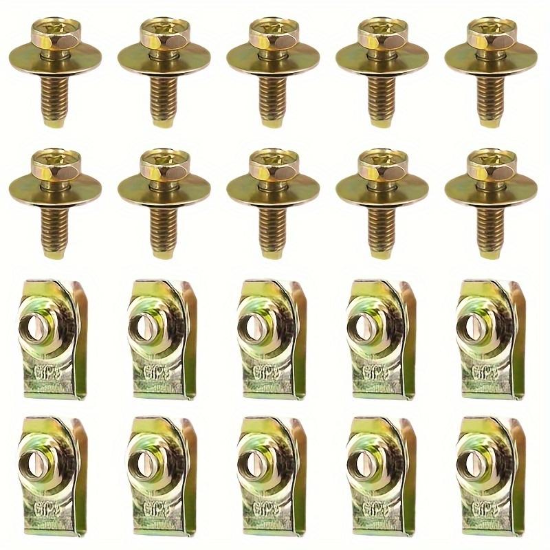 Automobilreparatur Gewinde Auto Clips U-Mutter Befestigungssatz für Boden Spritzschutz Stoßfänger Unter der Motorhaube Metallclips