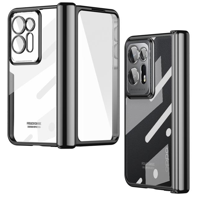 Capa For Oppo Find N2 Case Hinge Plating Transparent Full Protection With Front Screen Glass Clear Hd Cover For Find N2 5g Cases