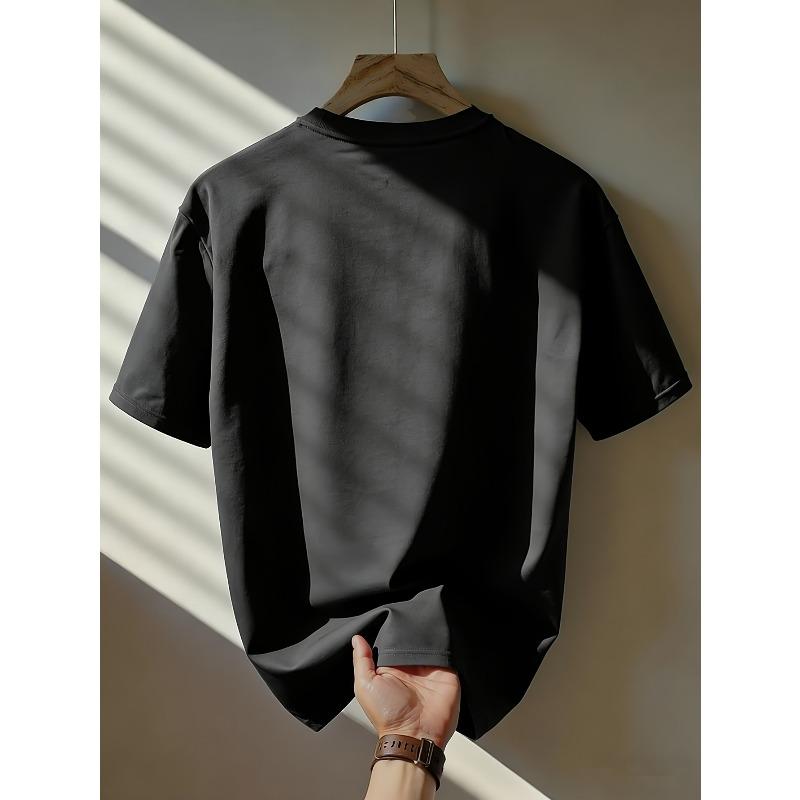 Europäische Größen Herrenmode Lässig Lustiges Fischruf-Aufdruckdesign Rundhalsausschnitt Bequemes Stoff-T-Shirt, Neu im Sommer, Geeignet für den täglichen Gebrauch