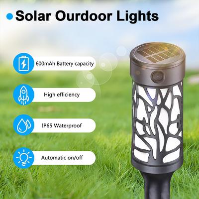 4er-Pack Solar Flackernde Tanzende Flammenlichter Wasserdichte Solar-Gartenleuchten Solar-Landschaftsleuchte Außenbereich Terrasse Weg Hof