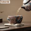 120ML Handmade Dragon Pattern Pottery Teacup Rock Mine Master Cup Gold Pointing Personal Tea Nowl Jianzhan Drinkware Gift Box