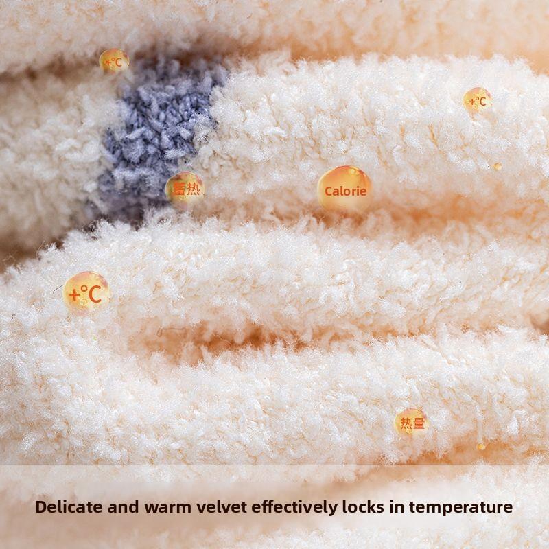 Winter and Autumn Thick and Warm Half-Size Fleece Women's Non-Loose-Material Mid-Calf Stockings Postpartum At-home Maternity Stockings