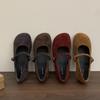 Retro Late Evening Wind Suede Mary Jane Shoes Children Autumn and Winter New Red Ballet Light Mouth Soft Flat Single Shoes Women
