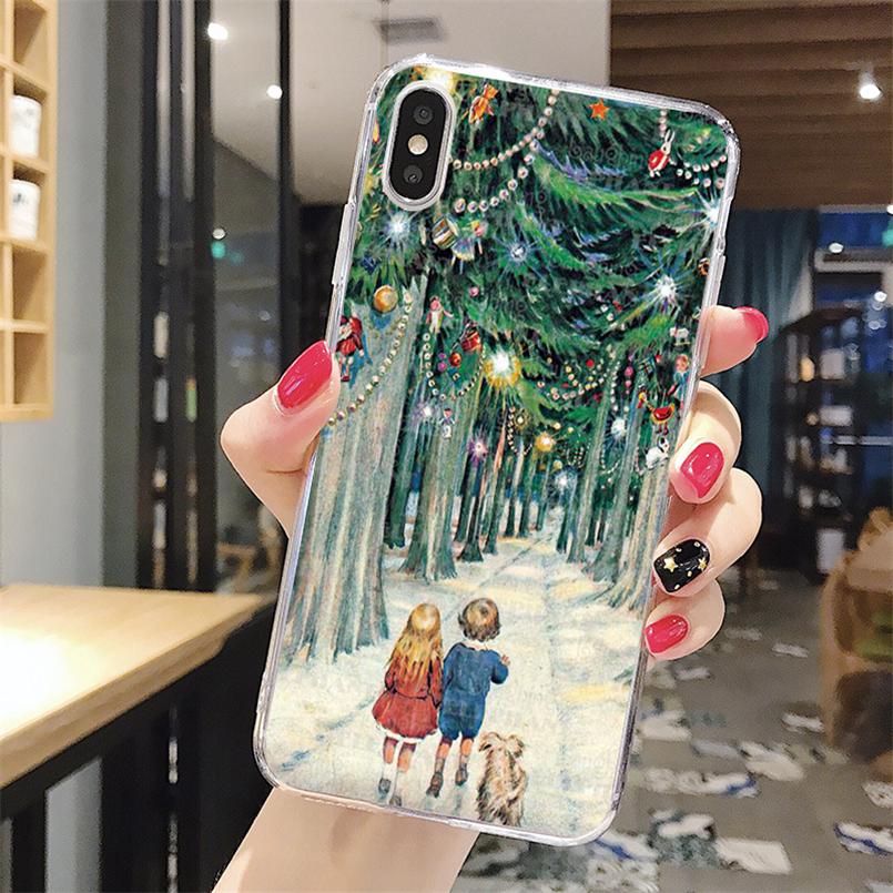 Merry Christmas Snowman Phone Case For iPhone 5 5S SE 5C 6 6S 7 8 Plus 4 4S 11 Pro XR XS Max X TPU Xmas Cover For iPhone XR Case