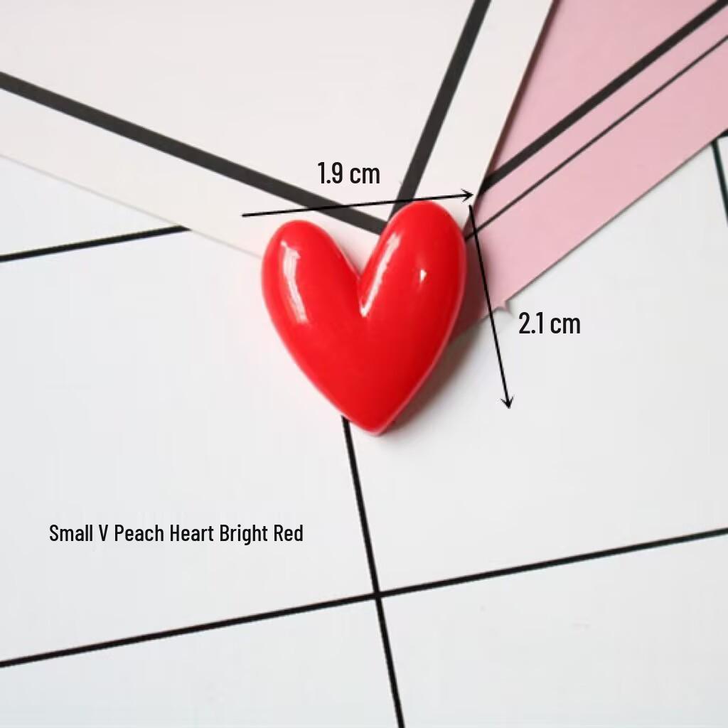 Creative 3D Glossy Heart Fridge Magnets - Cute Peach Heart Kitchen Decoration