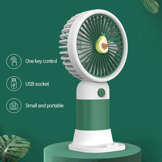 Mini Fan Multifunctional Summer Cartoon Fruit Cool Rechargeable Handheld Mini Fan Phone Rack