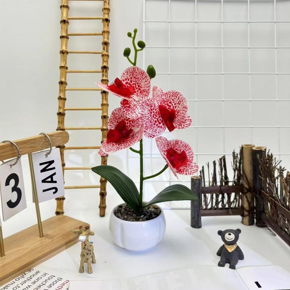 Artificial Plastic Phalaenopsis Flower Bonsai For Event Decoration Home Styling