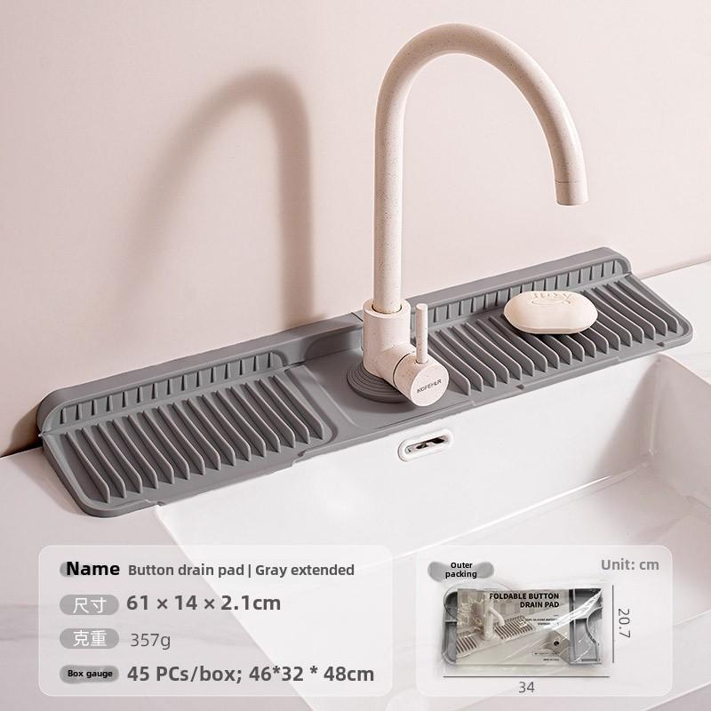 Anti-Slip Silicone Faucet Drain Mat Customizable Kitchen Sink Storage Solution