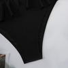 Bikini a tre pezzi alla moda europeo e americano con top arricciato