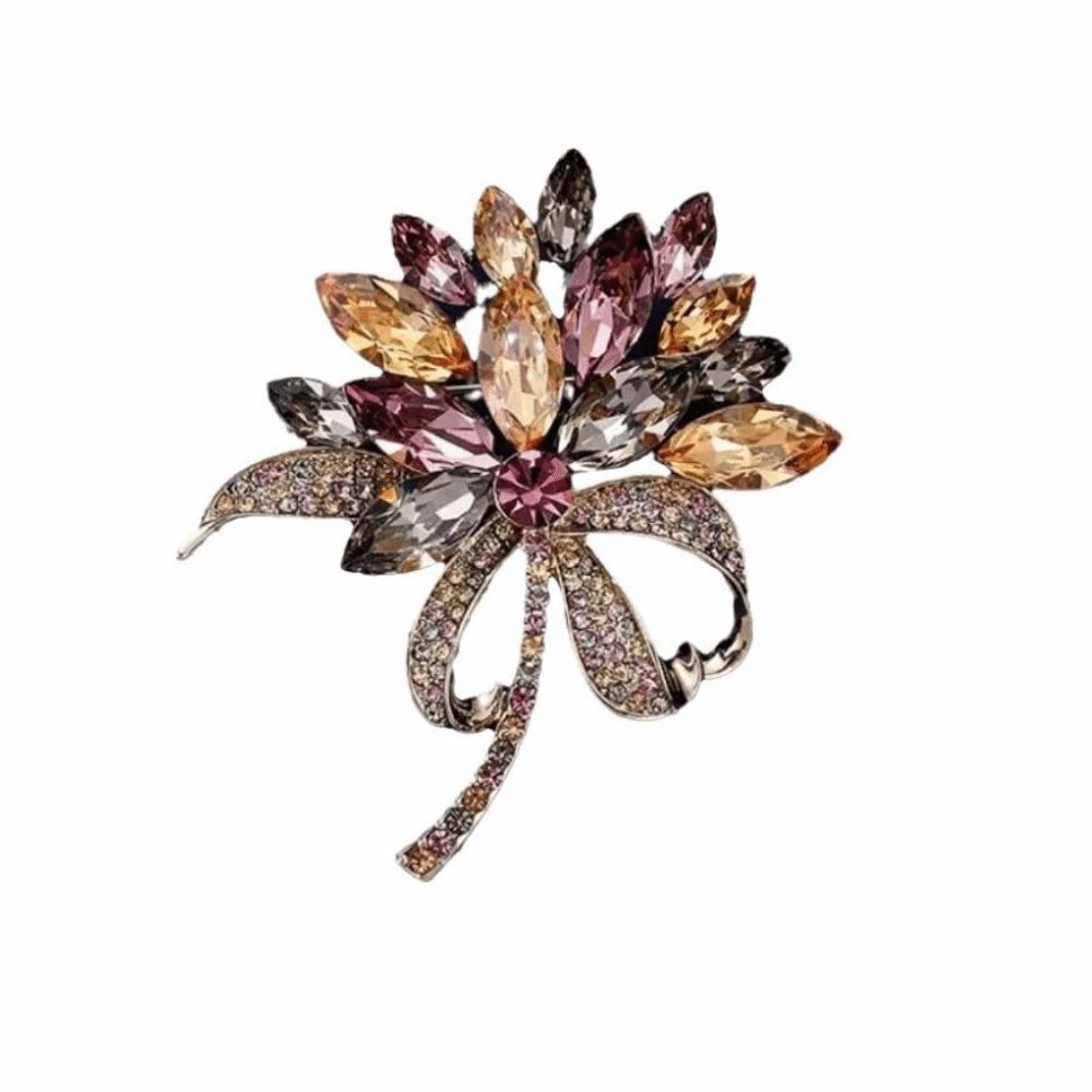 Sparkly Rhinestone Bouquet Brooches Elegant Crystal Brooch Pin Zircon Jewelry Accessory  Women