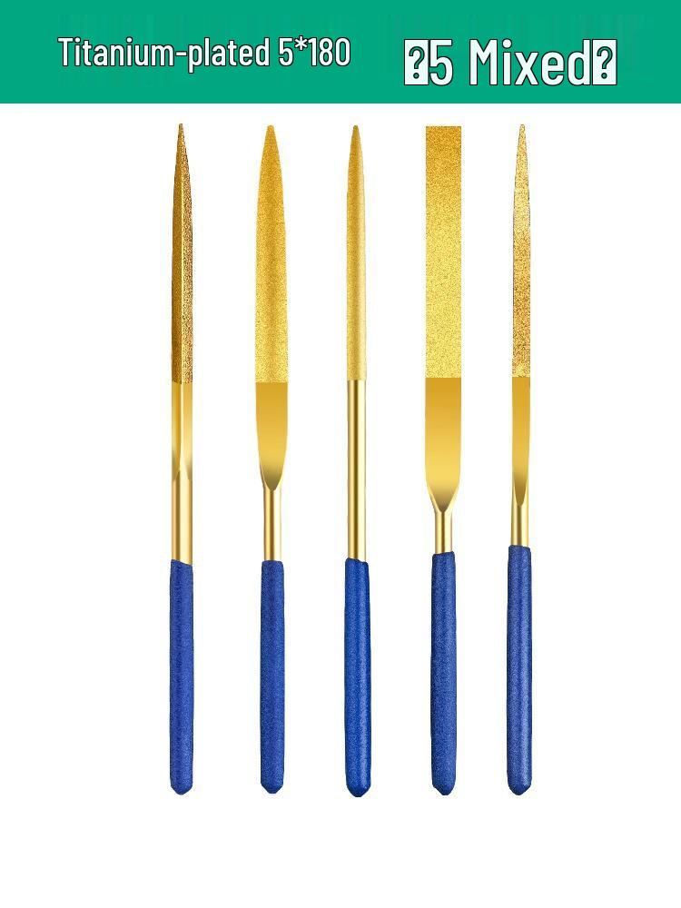 Diamantfeilen mit Titanbeschichtung, Legierungsraspel-Set für Metall- & Jadeschleifen